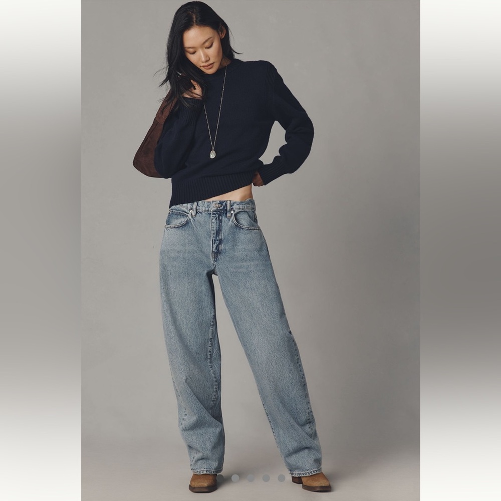 Frame Low-Slung Low - rise Barrel Jeans size 30